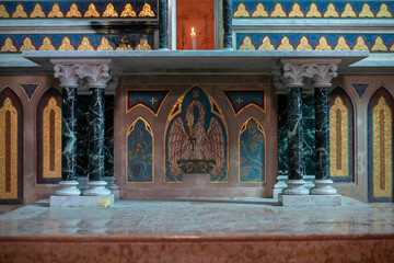 Forgotten Building in Northern Italy The Old Abandoned Seminary with a Blue Chapel