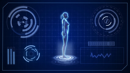 Fototapeta premium Futuristic Medical HUD Interface Display