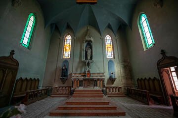 Forgotten Building in Northern Italy The Old Abandoned Seminary with a Blue Chapel