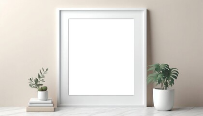 White photo frame mockup design