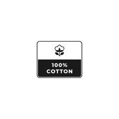 Obraz premium 100% Cotton label vector Isolated for product design element. 100% Cotton icon for product packaging design element. Best 100% Cotton label for packaging design element.