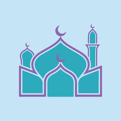 Obraz premium Pink and Blue Islamic Architecture