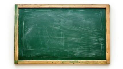 Fototapeta premium A Green Chalkboard with a Wooden Frame and White Chalk Marks