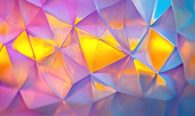 Obraz premium A colorful, abstract image with a yellow triangle in the middle