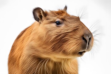 Capybara on white background, AI Generated