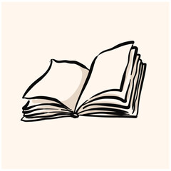 Book simply With illustration style doodle and line art