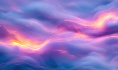 A purple and orange sky with a wavy line