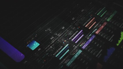 Dynamic data visuals for business info graphics, animated charts, and data-driven insights for a business meeting mock-up. Explore the world of trading, stock exchanges, and crypto