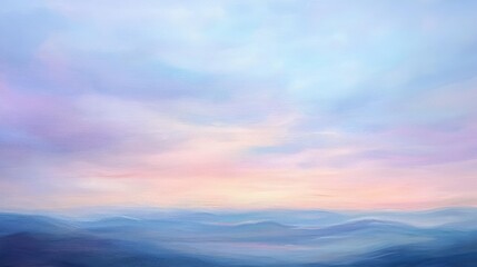 Obraz premium A stunning pastel sky at twilight with hues of light lavender and blush pink slowly fading into soft blues as the sun sets