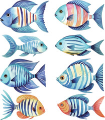 Naklejka premium set of fishes