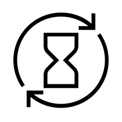 Forward Hourglass Single Icon in Outline Line Style