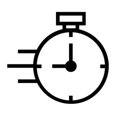 Rush Stopwatch Single Icon in Outline Line Style