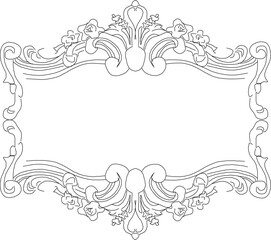 Vector sketch, illustration, silhouette, design, glass frame, mirror, baground, vintage classic ornament decoration