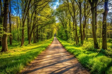 Fototapeta premium Tranquil and relaxing forest trail with pleasing scents in the air