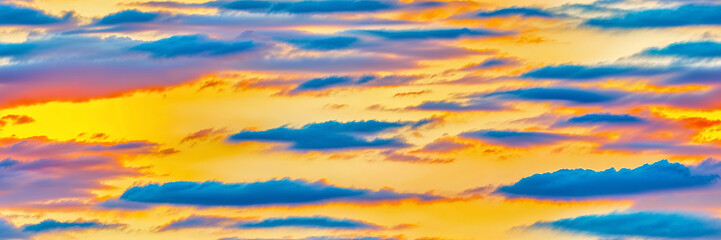 Fototapeta premium Panoramic View of a Sunset. Created with Generative AI Technology