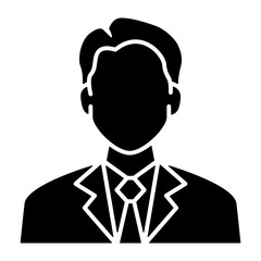 Businessman icon in glyph style. Lawyer icon in glyph style. Icon about law and justice