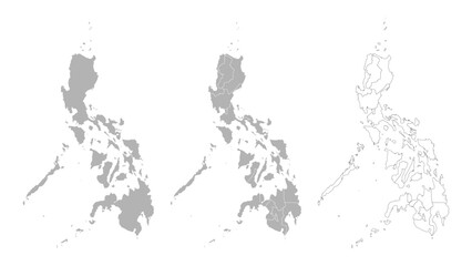 Set of PHILIPPINES Maps with Main Map and Regional maps