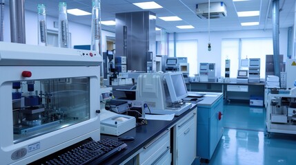 Laboratory Interior with High-Tech Equipment and Analytical Instruments