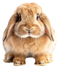 Fototapeta premium PNG Adorable fluffy brown rabbit portrait