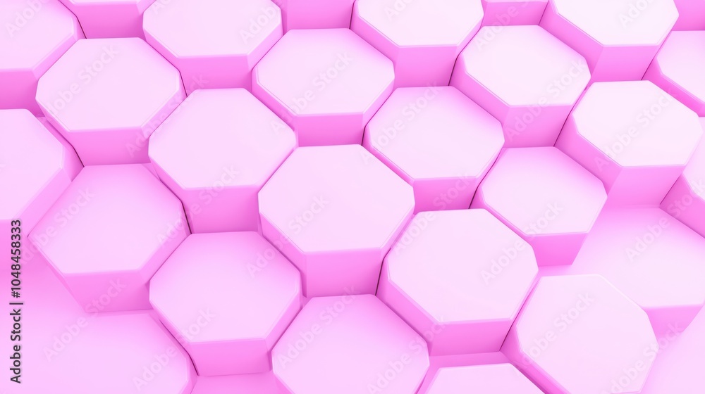 Poster pink hexagon pattern