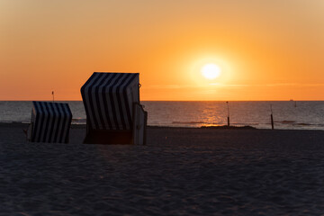 Nordsee Strandkorb Sonnenuntergang Norderney