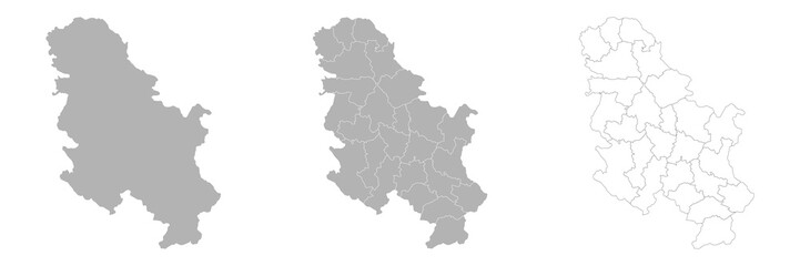 Set of SERBIA Maps with Main Map and Regional maps