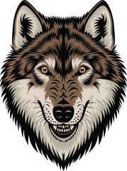 vector art illustration of a wolf's head