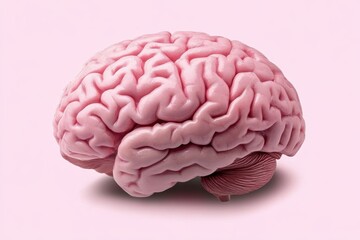 A human brain on a pink background - Backgrounds
