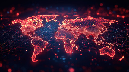 Chic visualization of global business connections represented through a social network map