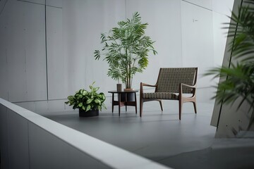 Fototapeta premium Editorial High-Angle Modern Interior Wide Shot with Hyper-Detailed Minimalist Design and Spacious Layout