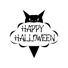 happy halloween quote bat illustration banner poster design vector illustration abstract