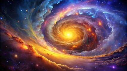Obraz premium Cosmic Swirl of Nebulas and Stardust, a Celestial Tapestry of Vivid Hues and Glowing Stars