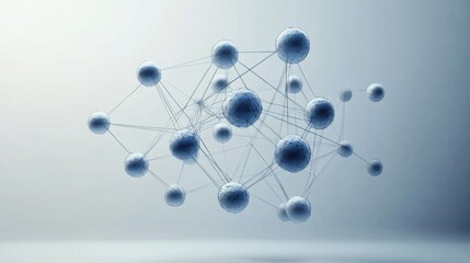 Abstract network connections: floating geometric sphere design for digital innovation