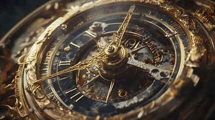 Intricate Vintage Compass Close-Up