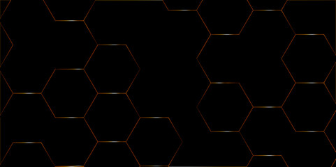 Obraz premium Abstract hexagon white background with shadow .golden background Futuristic blue neon honeycombs. Modern technology design. Vector illustration. 