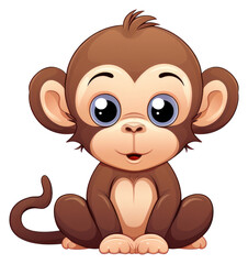 Obraz premium PNG Monkey cartoon wildlife sitting.