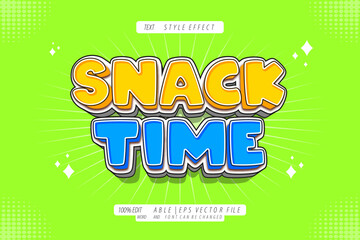 Snack Time Text Effect 3d Cartoon Style Editable