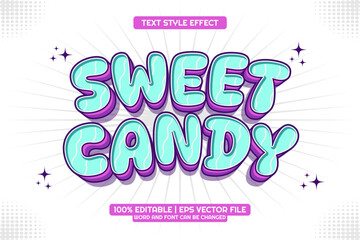Sweet Candy Text Effect Editable 3d Cartoon Style