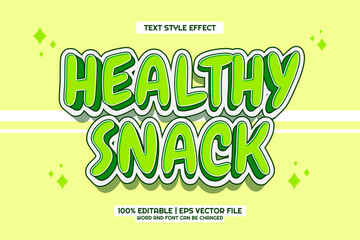 Healthy Snack Text Effect 3d Cartoon Style Editable