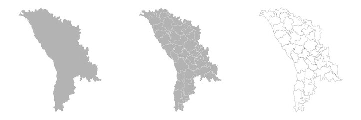 Set of MOLDOVA Maps with Main Map and Regional maps