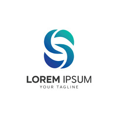 Obraz premium Minimalist Letter S logo design template