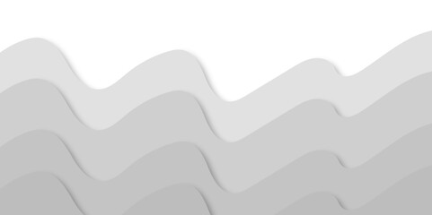 Abstract Background with Smooth gray Waves, Modern and Trendy Minimalist Design, 3d Rendering. Cover or splash template for web design and site decoration. Wave geometric vector image wallpaper. 