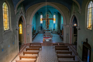 Forgotten Building in Northern Italy The Old Abandoned Seminary with a Blue Chapel