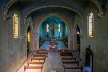 Forgotten Building in Northern Italy The Old Abandoned Seminary with a Blue Chapel
