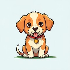 Cute Dog With Vibrant Color