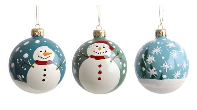 set of christmas balls isolated on white