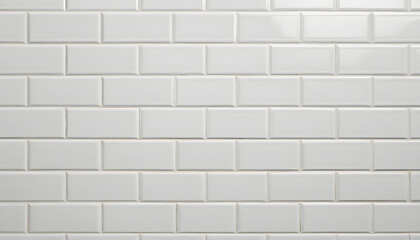 Fototapeta premium White glossy subway tiles with modern design on light background
