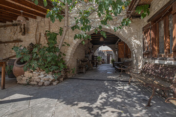 Fototapeta premium Laneia, a small traditional and charming village, located in the Camenderia wine region, at the foot of Troodos Mountains and altitude of 570 m ASL, about 30 km from Limassol, Cyprus