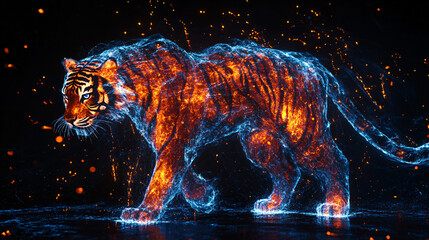 Fototapeta premium tiger in the dark