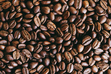 Grains de café noir - Arrière plan texture ingrédients de cuisine